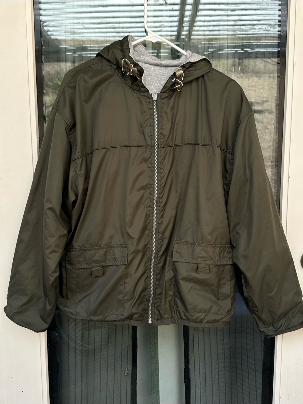 Olive Windbreaker Jacket